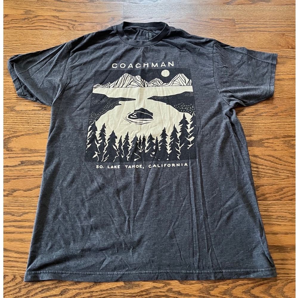 Coachman Hotel South Lake Tahoe California Graphic T-Shirt Gray Mens L